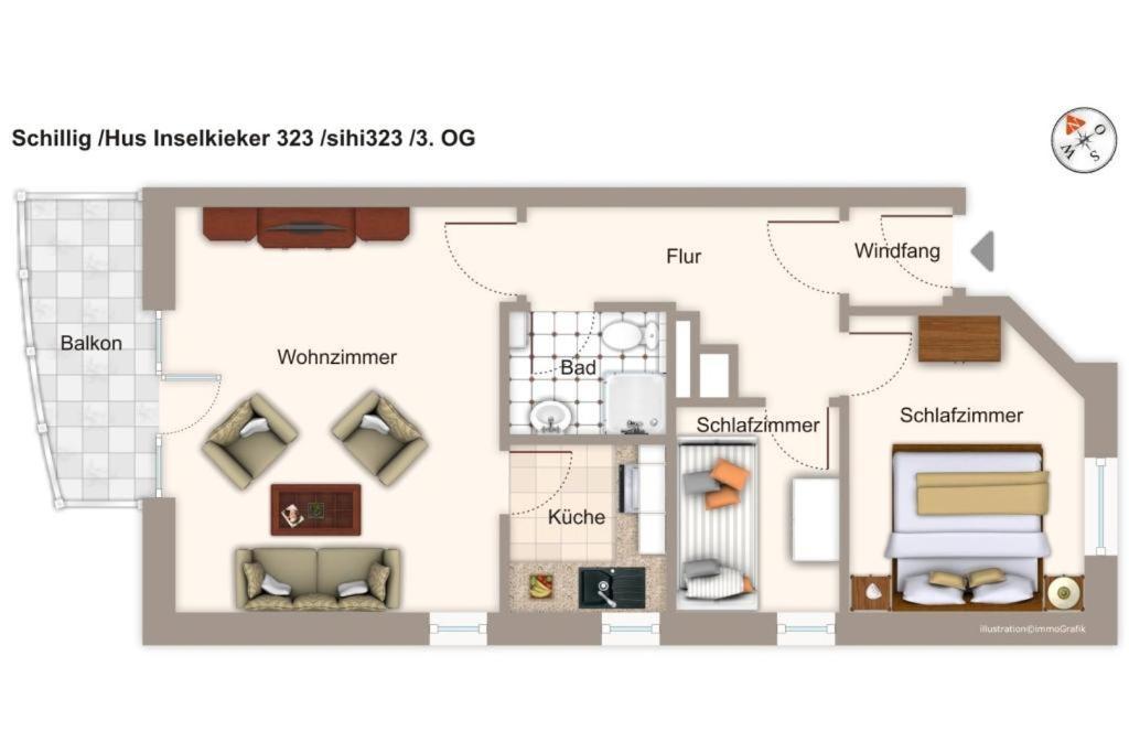 Appartement Hus Inselkieker Hus Inselkieker 323 à Schillig Extérieur photo